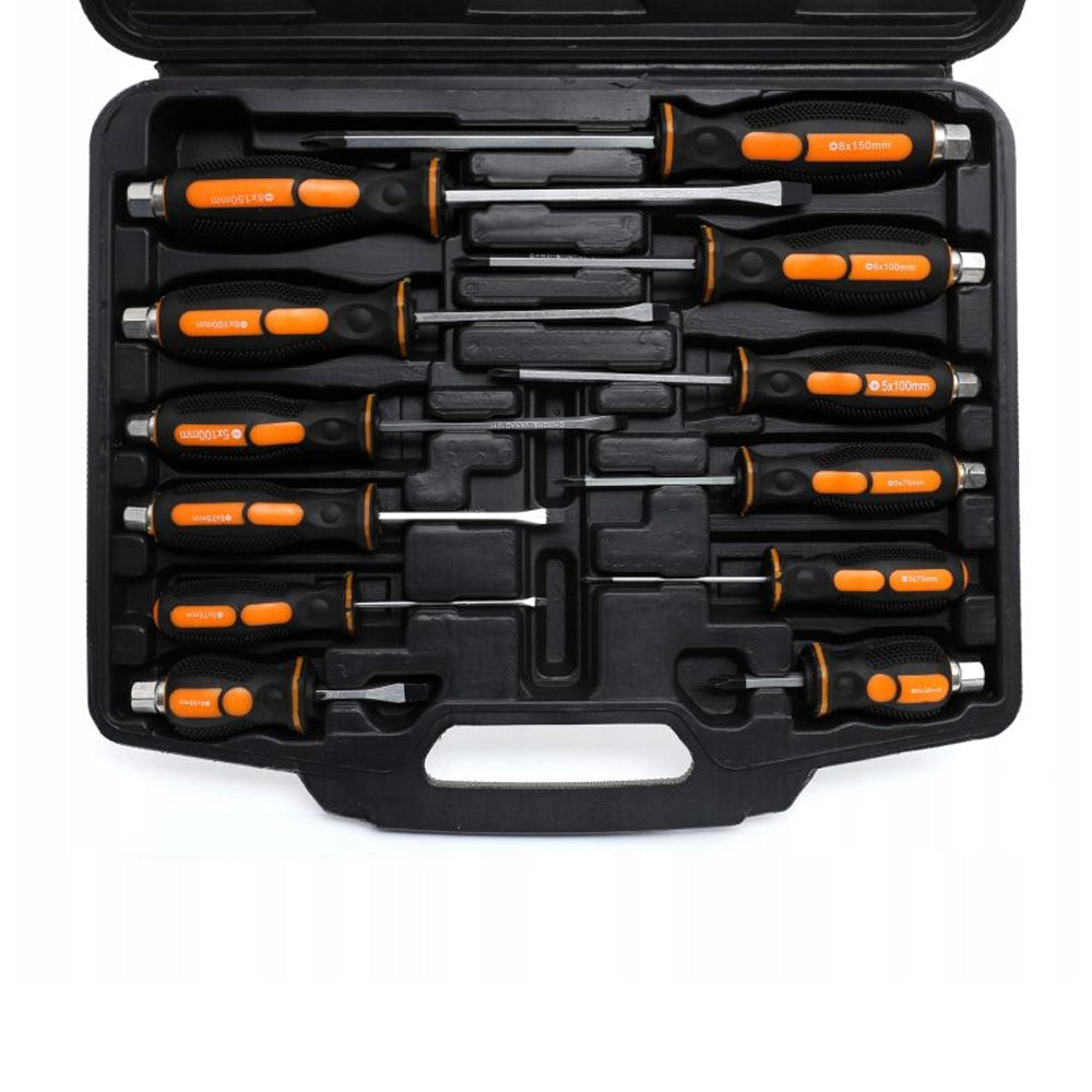 Set 12 surubelnite cu varf magnetic si priza hexagonala la maner, include cutie plastic, POLSKI K10284, Poza5