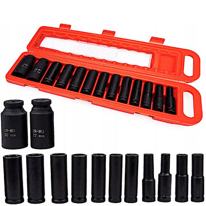 Set 13 CHEI Tubulare prize cu impact POLSKI K10521, Drive interior 1/2", 10-30mm, valiza transport inclusa