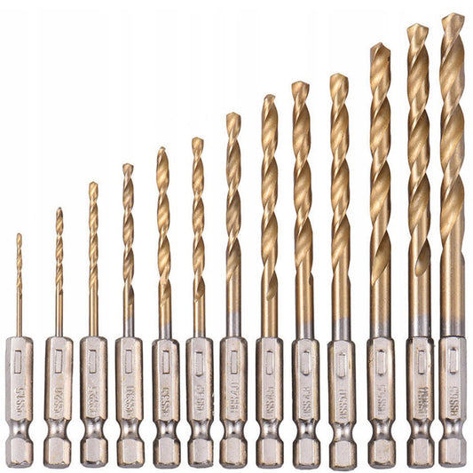 Set 13 burghie cu aliaj din titan, Diametre 1.5-6.5mm, prindere hexagonala, POLSKI K982, Poza7