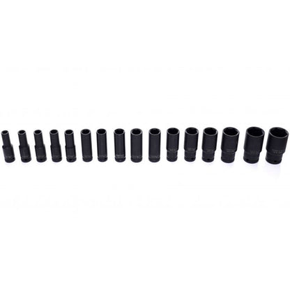 Set 16 CHEI Tubulare prize cu impact POLSKI K10531, Drive interior 1/2", 10-32mm, valiza transport inclusa