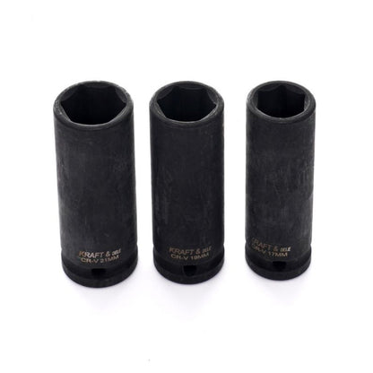 Set 3 tubulare pentru masina de insurubat cu impact, Drive 1/2", Marimi intre 17-21mm, POLSKI K11750, Poza8