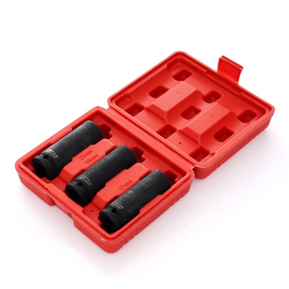 Set 3 tubulare pentru masina de insurubat cu impact, Drive 1/2", Marimi intre 17-21mm, POLSKI K11750, Poza3