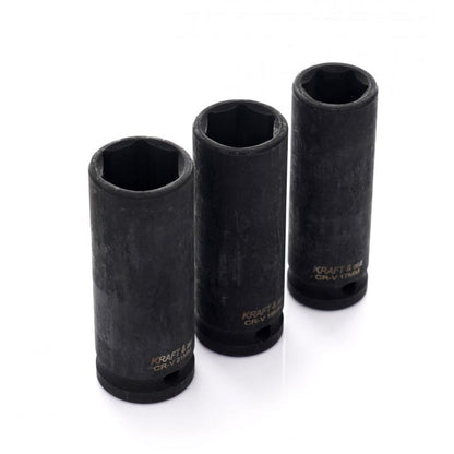 Set 3 tubulare pentru masina de insurubat cu impact, Drive 1/2", Marimi intre 17-21mm, POLSKI K11750, Poza9