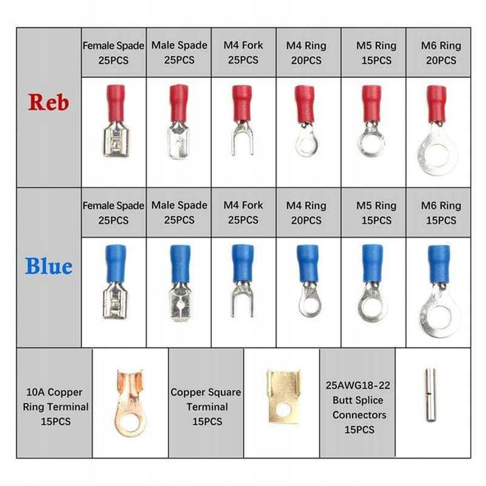 Set 300 buc papuci, borne si conectori sertizabili cu izolatie, POLSKI K104883, Poza6