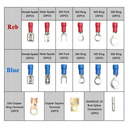 Set 300 buc papuci, borne si conectori sertizabili cu izolatie, POLSKI K104883, Poza6