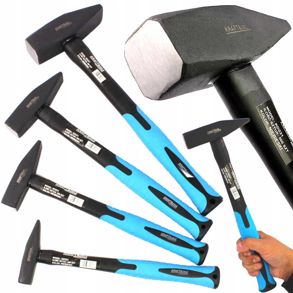 Set 4 ciocane lacatuserie din otel forjat, greutati variate 200g-400g-600g-1.5kg, coada din fibra, POLSKI K231, Poza1