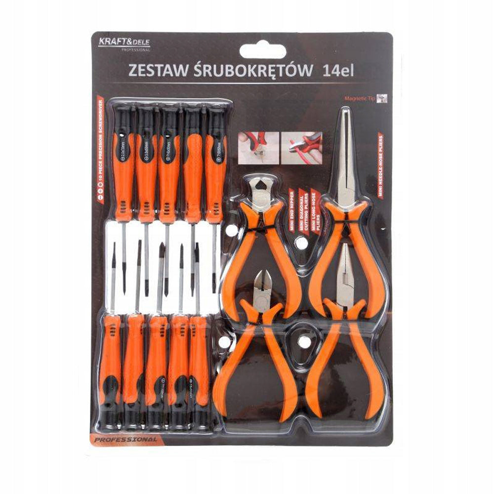 Set surubelnite si clesti POLSKI K10894, 14 buc