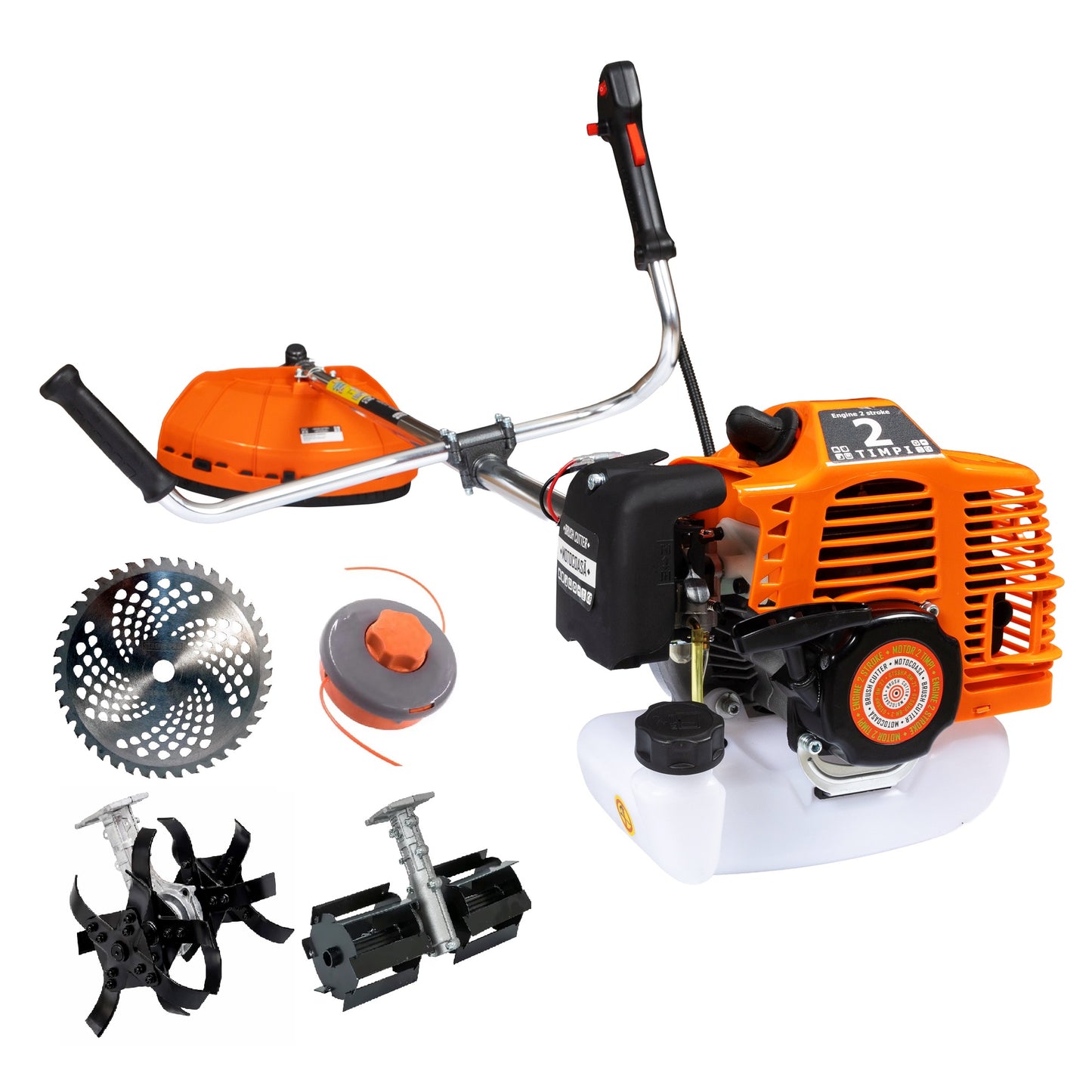 Set Motocoasa WOLFSTAR GTS6HP-BM-2T, 9.8CP + Cap Cultivator + Cap Prasitoare + Extra disc vidia CADOU