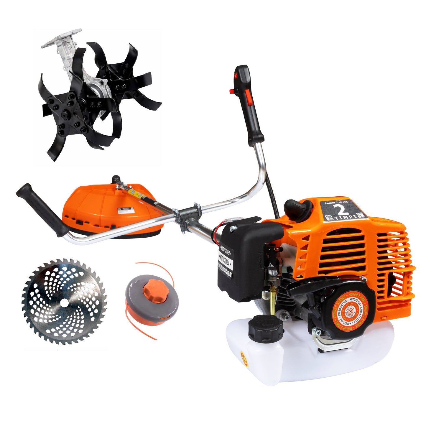 Set Motocoasa WOLFSTAR GTS6HP-BM-2T, 9.8CP + Cap Cultivator + Extra disc vidia CADOU