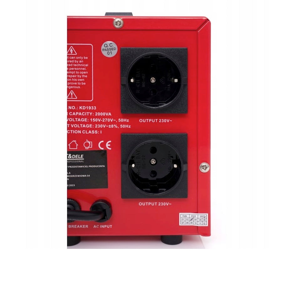 Stabilizator de tensiune Kraft&Dele KD1934, 3000VA, 230V