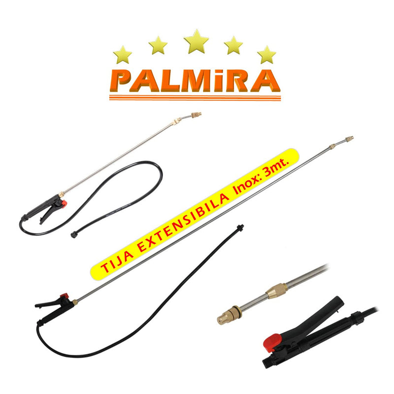 SET PALMiRA Pompa de stropit 12 L cu acumulator, 6 DUZE, + Atomizor + Set Lance telescopica stropit pomi 3m, vermorel