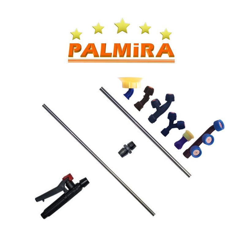 SET PALMiRA Pompa de stropit 12 L cu acumulator, 6 DUZE, + Atomizor + Set Lance telescopica stropit pomi 3m, vermorel