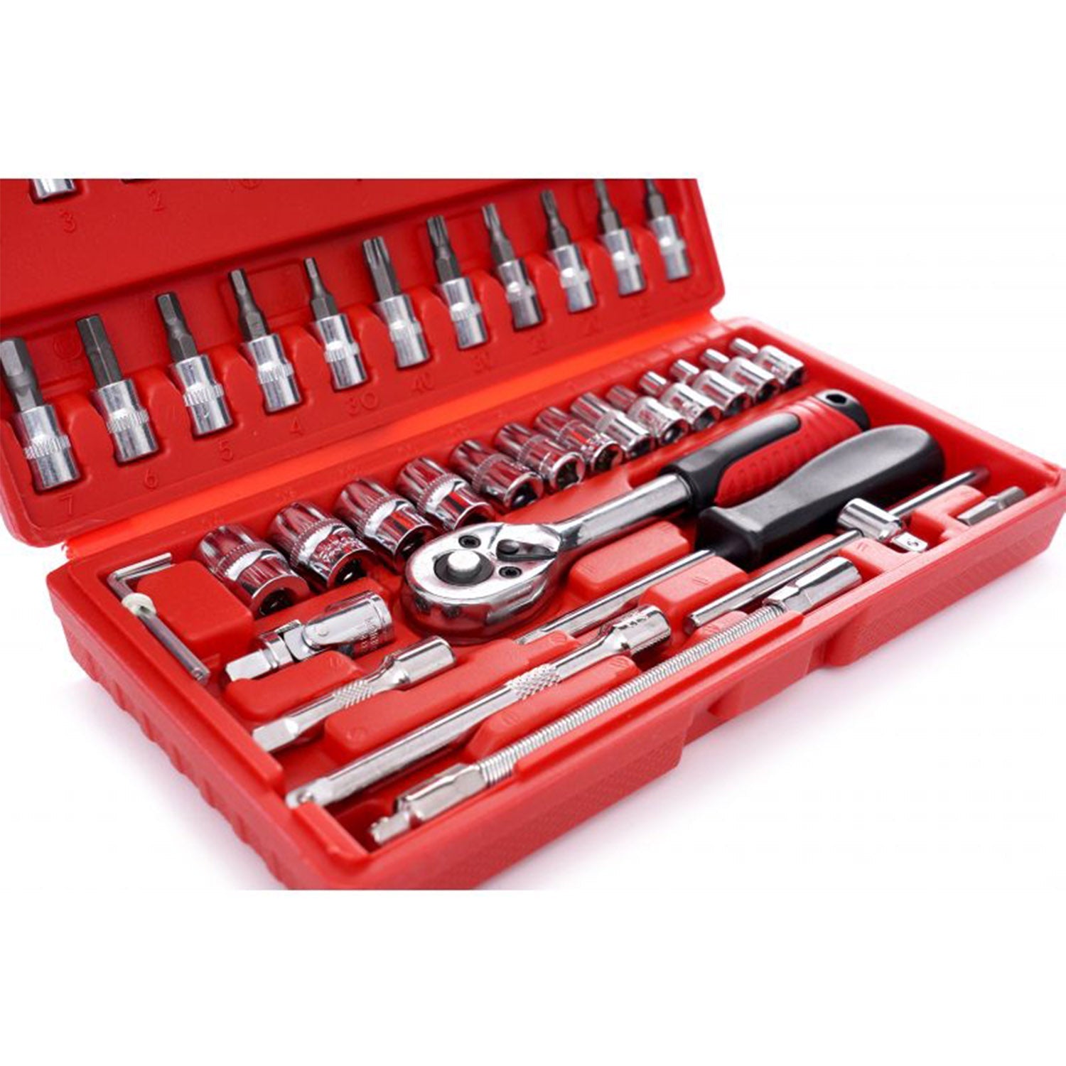 Trusa scule Kraft&Dele KD10525 46 bucati, valiza de transport inclusa