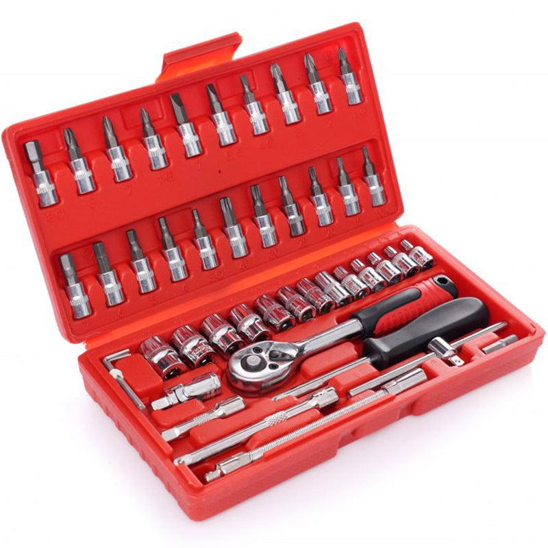 *OFERTELE-IEPURASULUI* Trusa scule / chei tubulare, KRAFTSON % Import Polonia %  10525, 46 bucati, valiza de transport inclusa