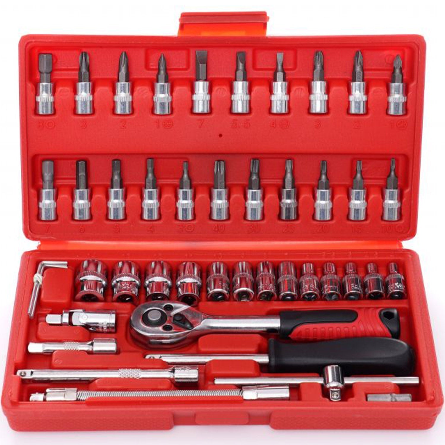 Trusa scule Kraft&Dele KD10525 46 bucati, valiza de transport inclusa