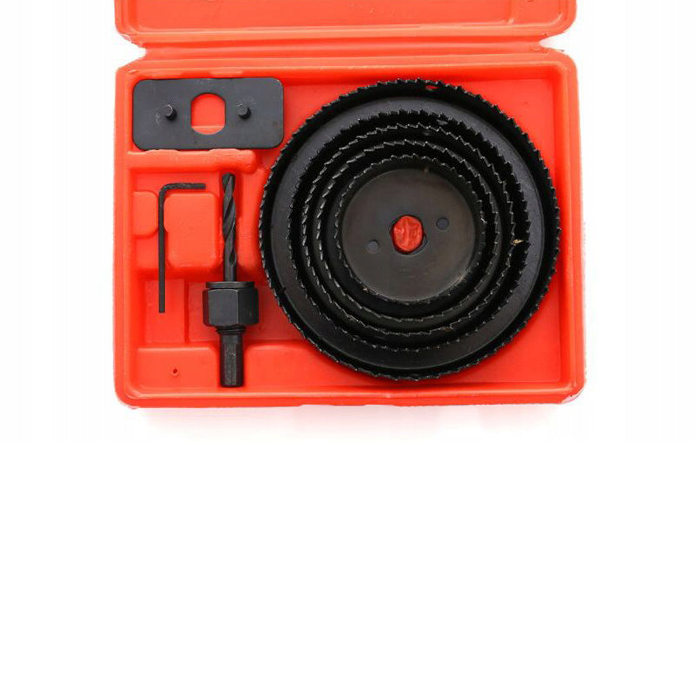 Set 8 carote metalice dintate pentru Gips-Carton (Rigips) si placi lemn, diametre variate 64-127mm, POLSKI K10279, Poza8