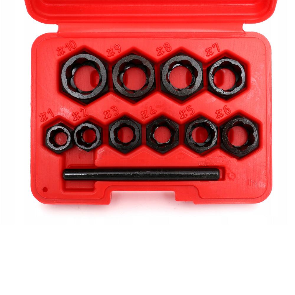 Set 9 buc extractoare desfacere (extragere) suruburi sau piulite defecte, include prize externa pentru cap surub HEX 9-19mm, POLSKI K10269, Poza4