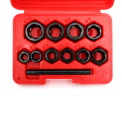 Set 9 buc extractoare desfacere (extragere) suruburi sau piulite defecte, include prize externa pentru cap surub HEX 9-19mm, POLSKI K10269, Poza4