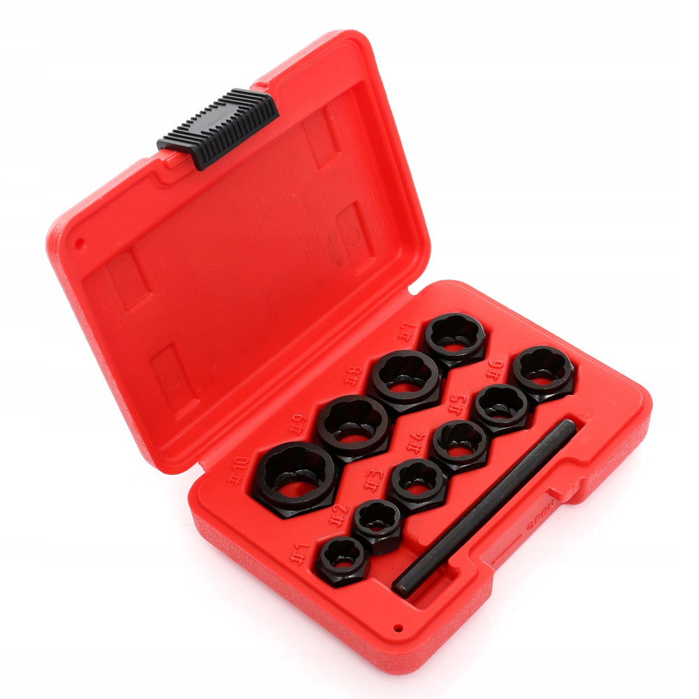 Set 9 buc extractoare desfacere (extragere) suruburi sau piulite defecte, include prize externa pentru cap surub HEX 9-19mm, POLSKI K10269, Poza3