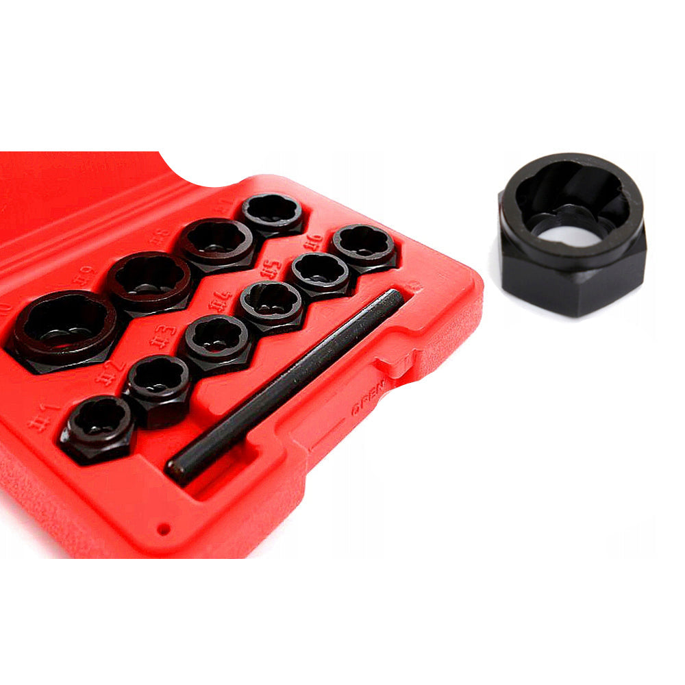 Set 9 buc extractoare desfacere (extragere) suruburi sau piulite defecte, include prize externa pentru cap surub HEX 9-19mm, POLSKI K10269, Poza5