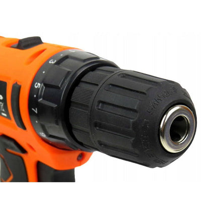 Set masina insurubat si gaurit cu acumulator 18V, include burghie, biti si cutie depozitare, POLSKI K1572, Poza4