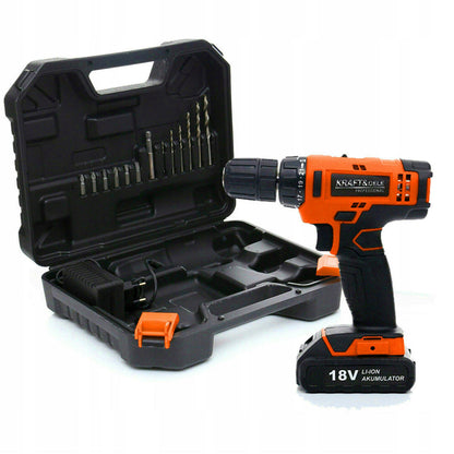 Set masina insurubat si gaurit cu acumulator 18V, include burghie, biti si cutie depozitare, POLSKI K1572, Poza6