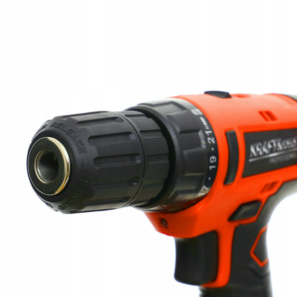 Set masina insurubat si gaurit cu acumulator 18V, include burghie, biti si cutie depozitare, POLSKI K1572, Poza3