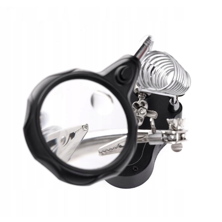Suport lucru electronisti sau ceasornicari, include lupa marire si LED, POLSKI K10455, Poza2