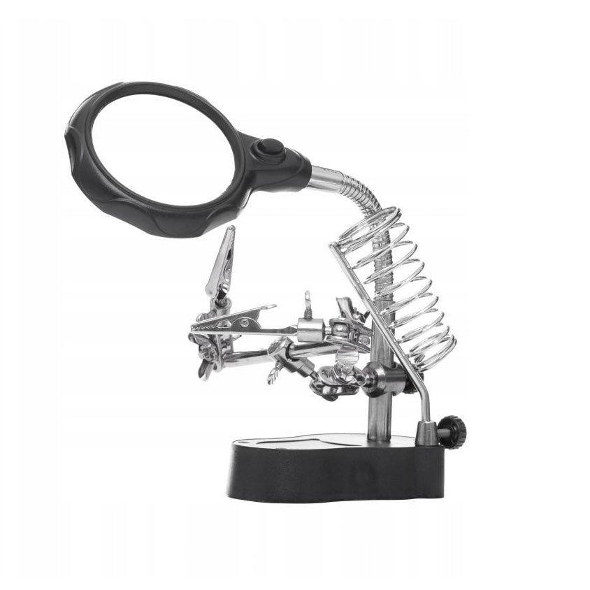 Suport lucru electronisti sau ceasornicari, include lupa marire si LED, POLSKI K10455, Poza1