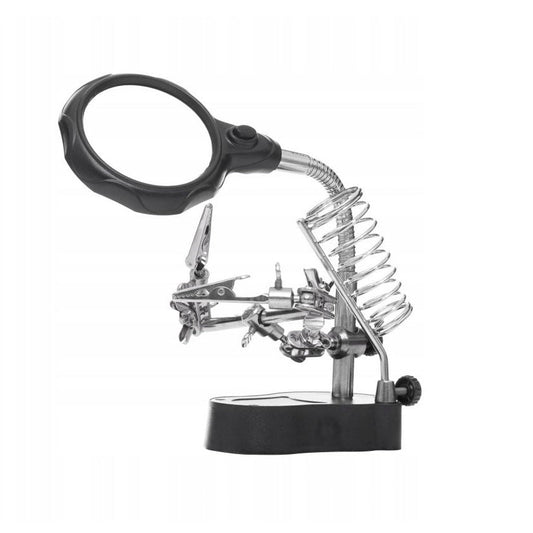 Suport lucru electronisti sau ceasornicari, include lupa marire si LED, POLSKI K10455, Poza1