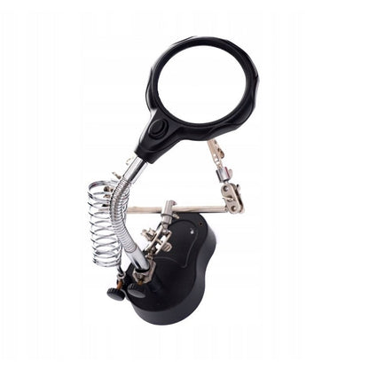 Suport lucru electronisti sau ceasornicari, include lupa marire si LED, POLSKI K10455, Poza3