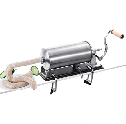 MICUL MACELAR Recomanda - Masina 4KG de umplut carnati si mezeluri, pozitie orizontala, EASY-FILL, 5xPâlnii incluse