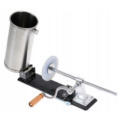 *DORELL® ALÈGE* Masina Umplere Cârnați Orizontal 4 kg, din Inox, + 5 Pâlnii incluse, Porc+Vita+Oaie ( PRODUS RESIGILAT )