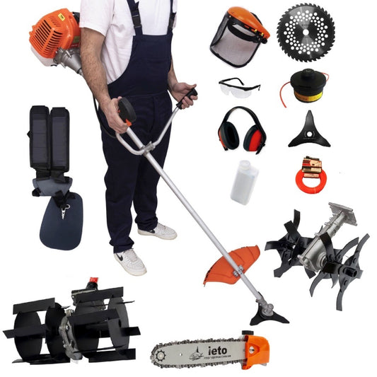 Motocoasa PAN-X6100, 8CP, 10.000RPM + Cap Prasitoare + Cap Cultivator + Cap tip Drujba