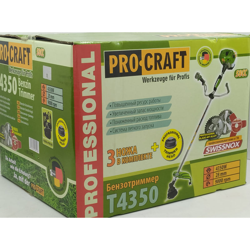*PROMO* Set Motocoasa Procraft 4350, 6CP, 51.7CC + Cultivator + 4 sisteme de taiere