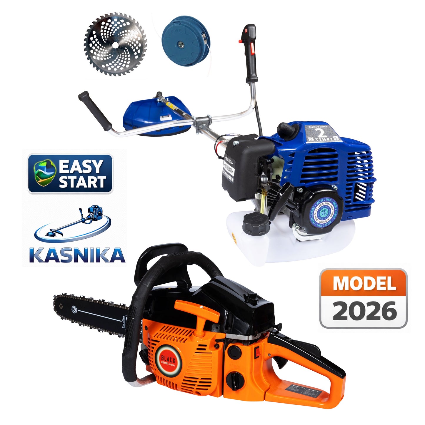*PACHET PROMO* Motocoasa + Drujba KASNIKA GTX6HP-BM-2T, BLUE + Extra Disc Vidia