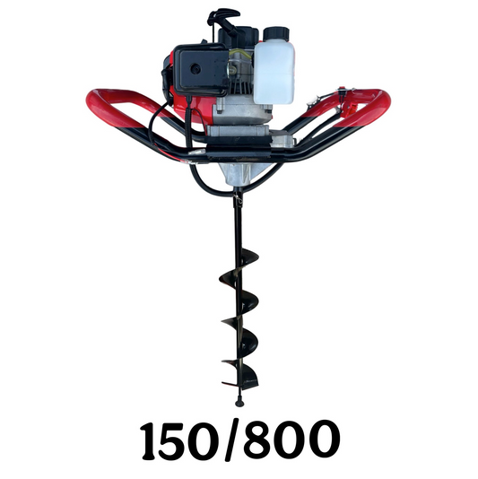 SET Motoforeza Pamant DEZMAN BLACK-RED-ED430-6CP tip Motoburghiu cu motor benzina 2 Timpi, + MANER ROTIRE MANUALA, + Burghiu Pamant 150MM