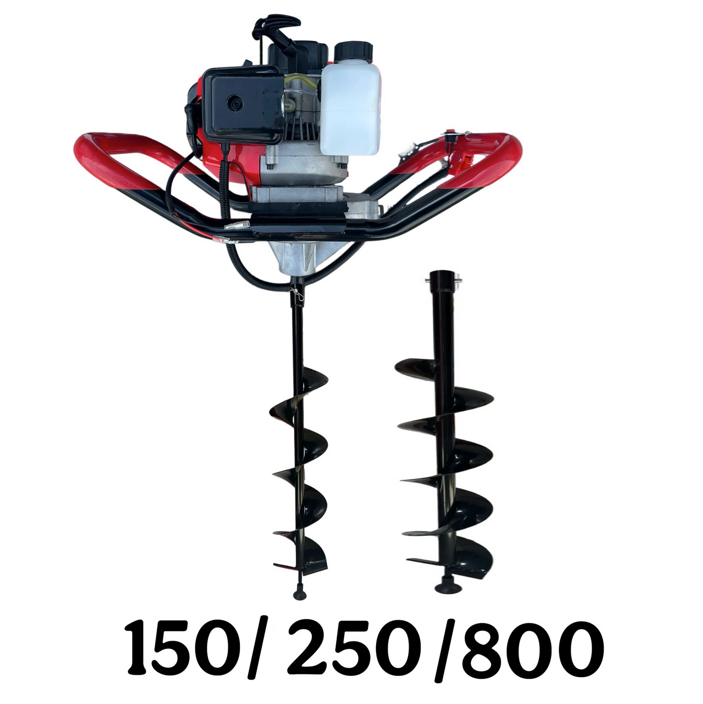 SET Motoburghiu DEZMAN BLACK-RED-ED430 tip Foreza-Pamant 6CP, +MANER ROTIRE MANUALA, + 2xBurghiu pamant 150-250mm