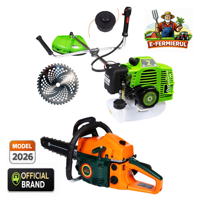*PACHET PROMO* Motocoasa + Drujba E-FERMIERUL GT6HP-BM-2T, GREEN-Neon + Extra Disc Vidia
