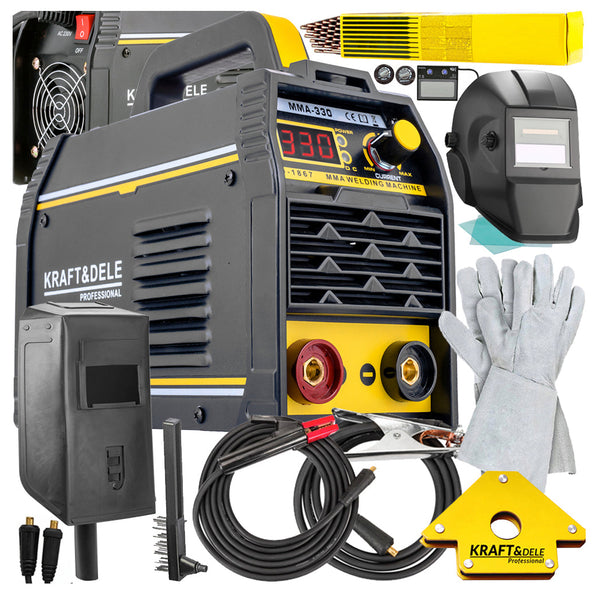 *PROMO* Set complet Aparat de sudura MMA Kraft&Dele KD1867, 330A, Tehnologie IGBT, Antistick