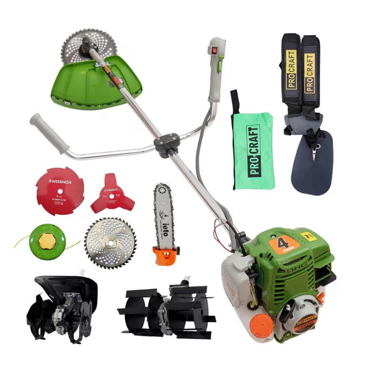 Set Motocoasa 4 Timpi T-5600-CT, 7.5CP, + Cap tip Prasitoare + Cap tip Cultivator + Cap tip Drujba