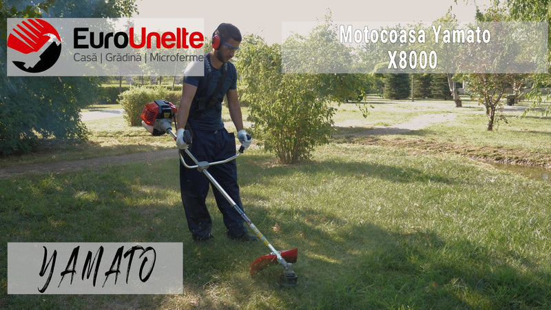 *SPRING-BuZZ* Set Motocoasa 7.2CP YAMATO® WarpSpeed X8000, 10.000 RPM, + Cultivator, + Prasitoare, 12 Accesorii Incluse, Vidia