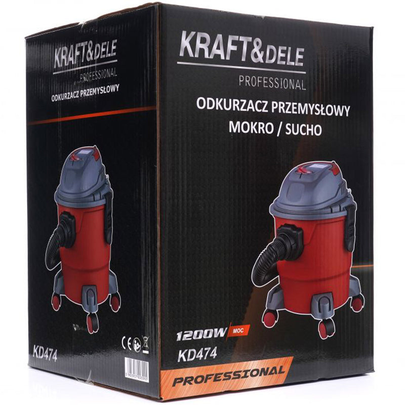 Aspirator umed uscat cu sac industrial Kraft&Dele KD474, 1200W, 15L