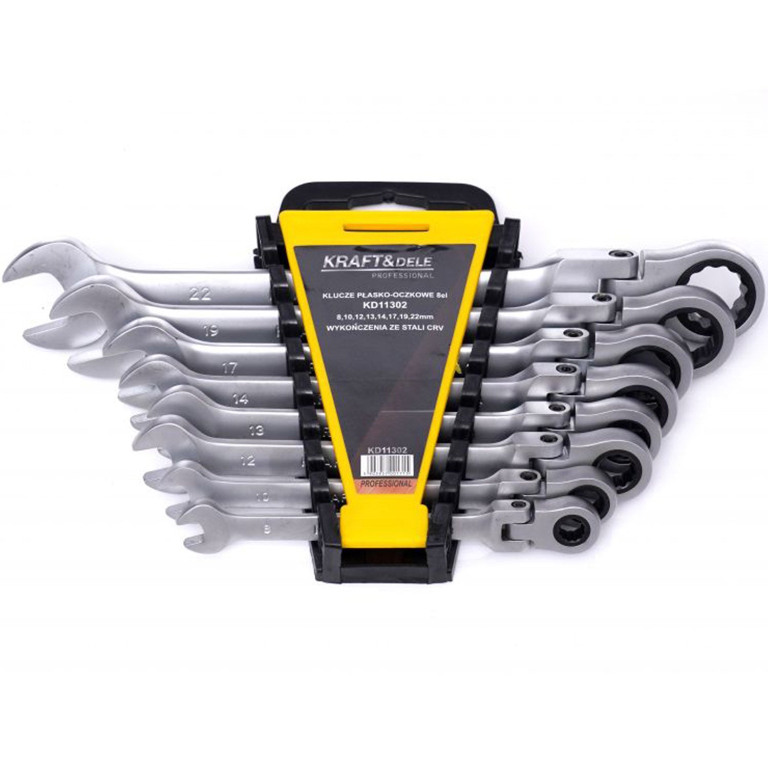 Set de chei combinate cu clicket, 8 piese, Kraft&Dele KD11302, 8-22MM