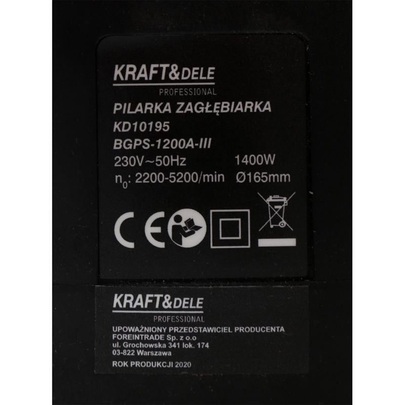 Fierastrau circular Kraft&Dele KD10195, 1400W, 5200RPM, 165mm