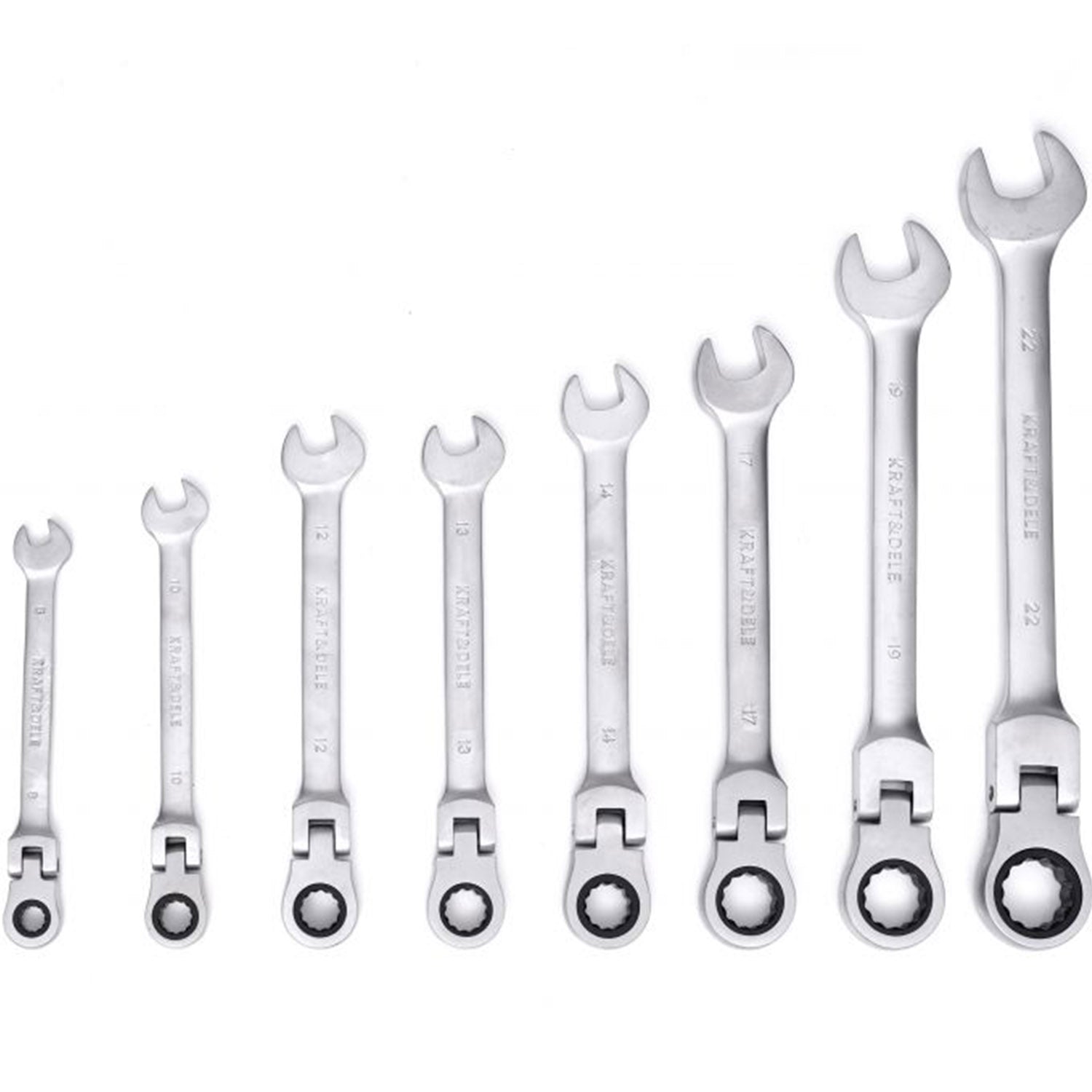 Set de chei combinate cu clicket, 8 piese, Kraft&Dele KD11302, 8-22MM