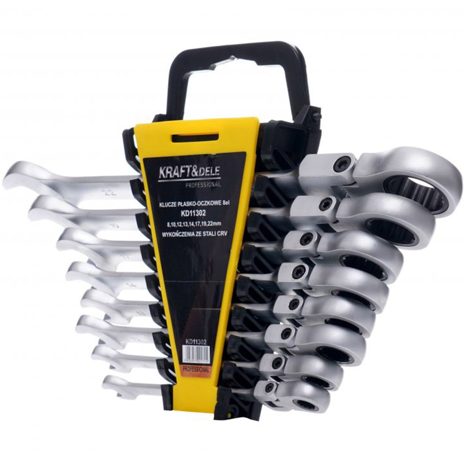 Set de chei combinate cu clicket, 8 piese, Kraft&Dele KD11302, 8-22MM