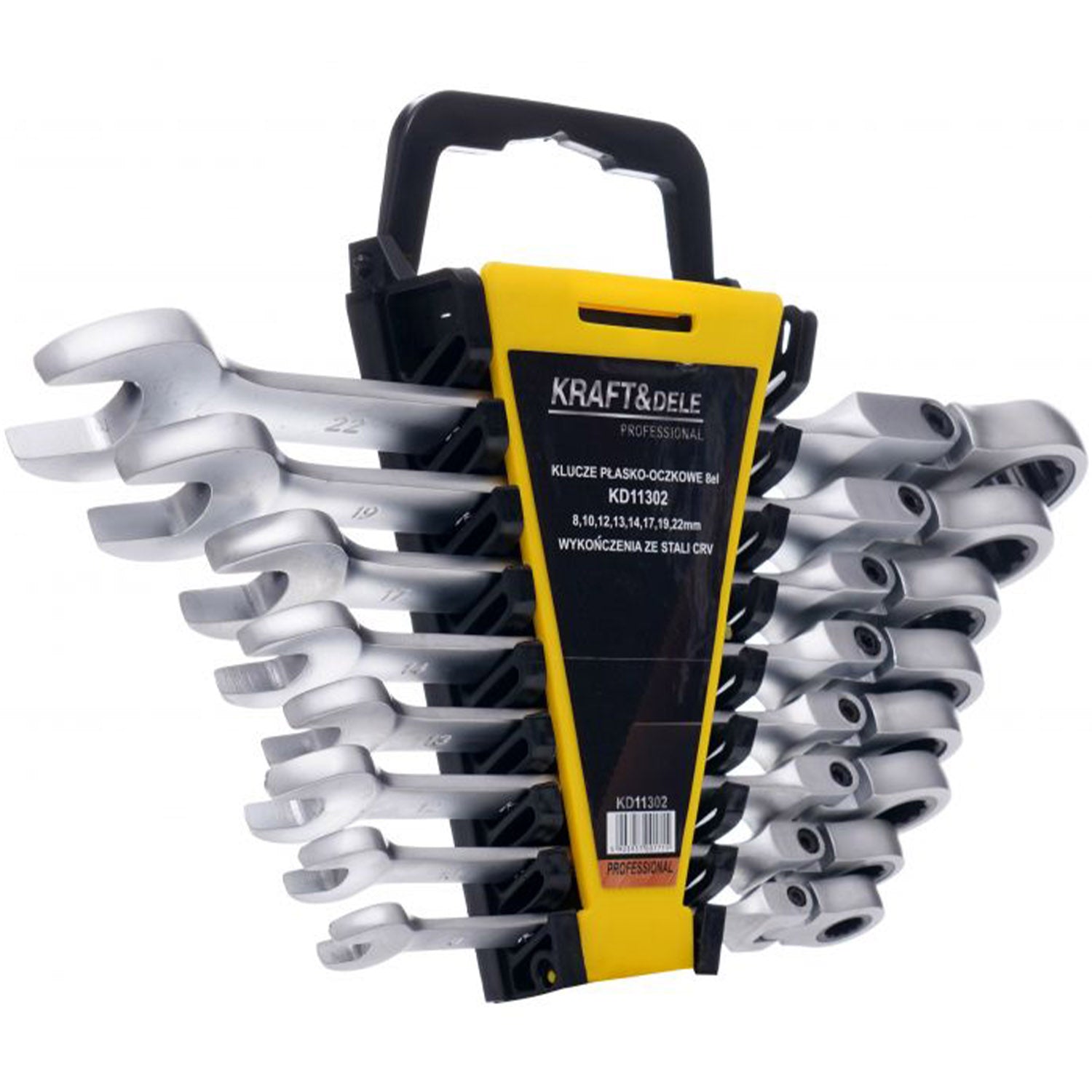Set de chei combinate cu clicket, 8 piese, Kraft&Dele KD11302, 8-22MM