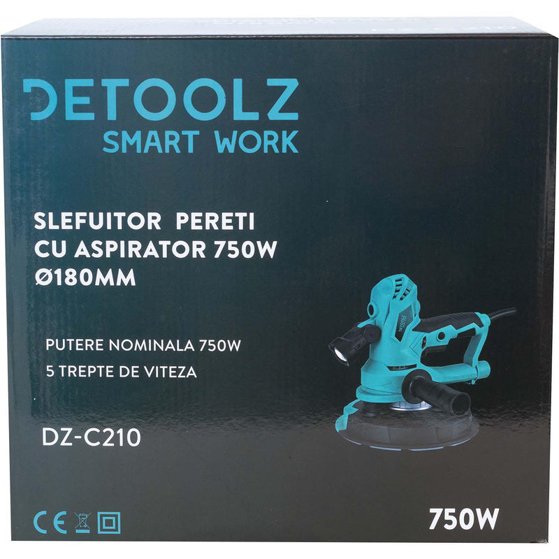 Slefuitor pereti cu aspirator Detoolz DZ-C210, 750W, 5 viteze