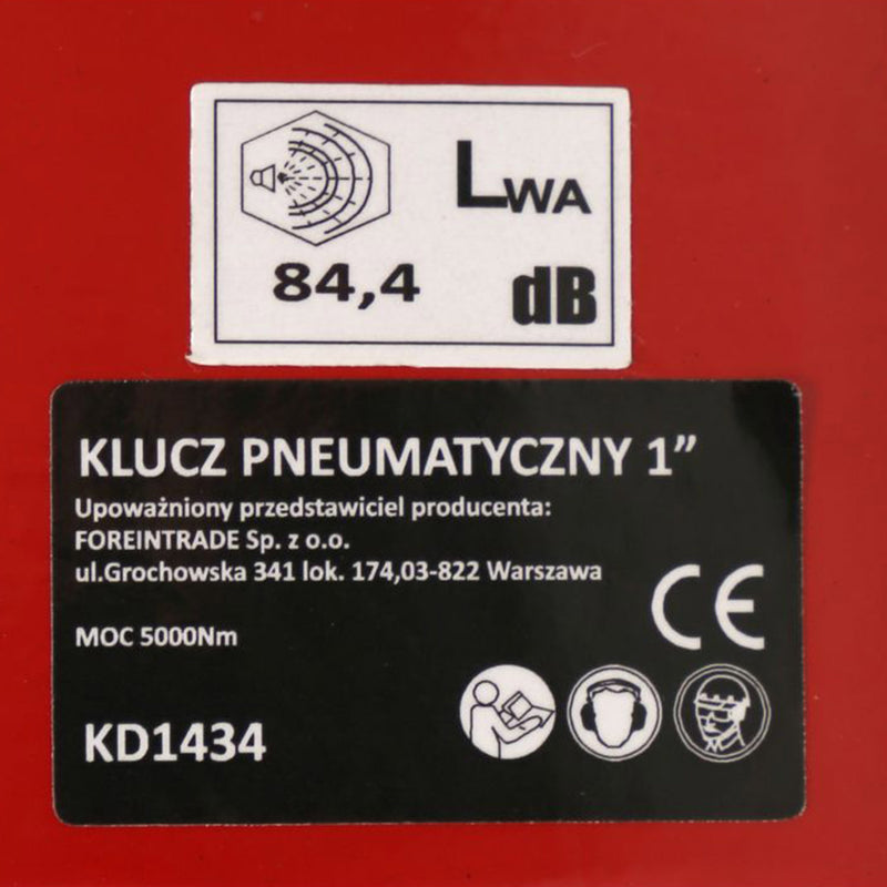 Cheie pneumatica cu impact Kraft&Dele KD1434. 5000Nm, 3600RPM, 1140 l/min